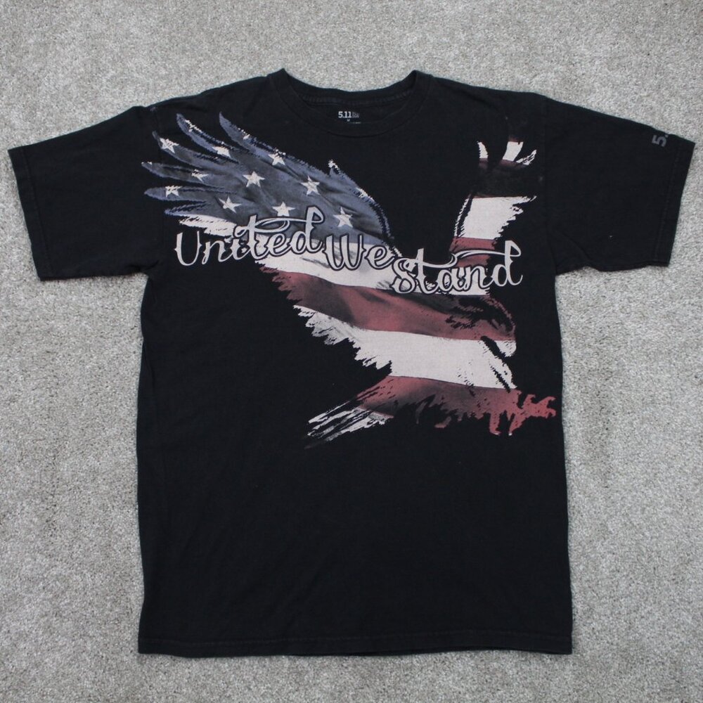 5.11 Tactical Shirt Mens Medium‎ Black United We Stand 100% Cotton S/S Pullover